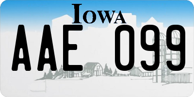 IA license plate AAE099