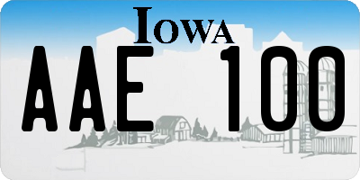 IA license plate AAE100