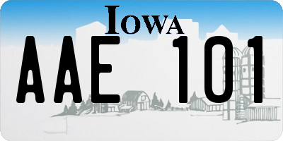 IA license plate AAE101