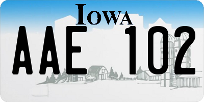 IA license plate AAE102