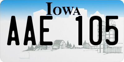 IA license plate AAE105