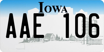 IA license plate AAE106