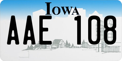 IA license plate AAE108