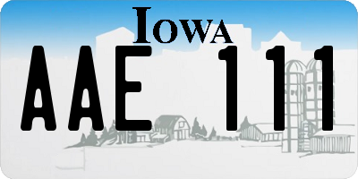 IA license plate AAE111