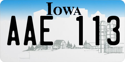 IA license plate AAE113