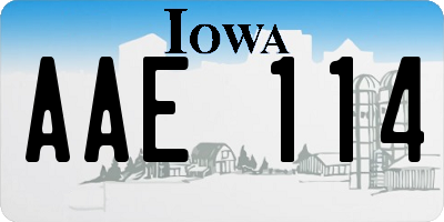 IA license plate AAE114