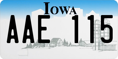 IA license plate AAE115