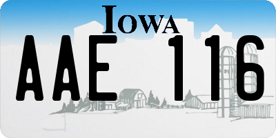 IA license plate AAE116