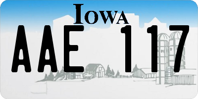 IA license plate AAE117