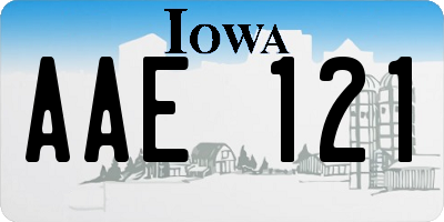 IA license plate AAE121