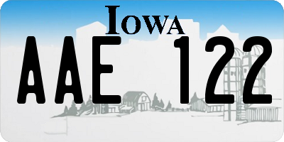 IA license plate AAE122