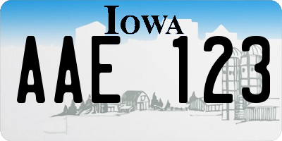 IA license plate AAE123