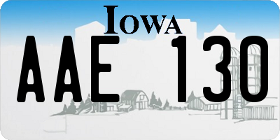 IA license plate AAE130