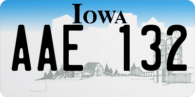 IA license plate AAE132