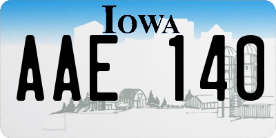 IA license plate AAE140