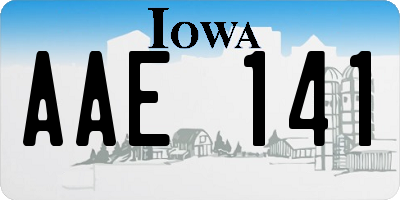 IA license plate AAE141