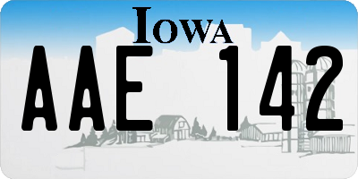 IA license plate AAE142