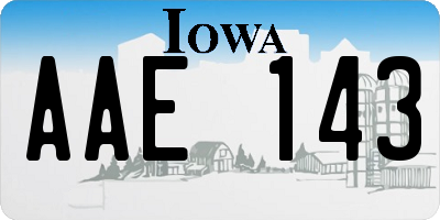 IA license plate AAE143