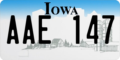 IA license plate AAE147