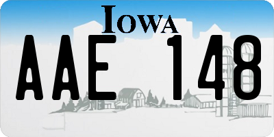 IA license plate AAE148