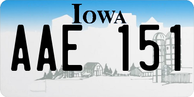 IA license plate AAE151