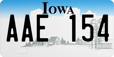 IA license plate AAE154