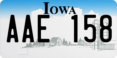 IA license plate AAE158