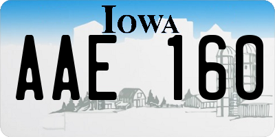 IA license plate AAE160