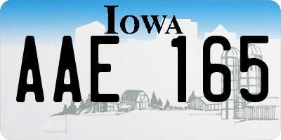 IA license plate AAE165