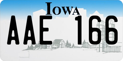 IA license plate AAE166