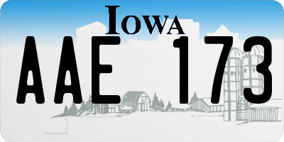 IA license plate AAE173