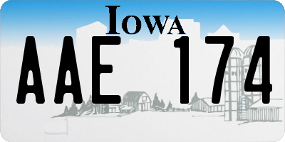 IA license plate AAE174