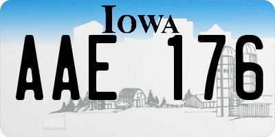 IA license plate AAE176