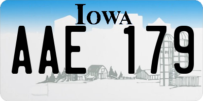 IA license plate AAE179