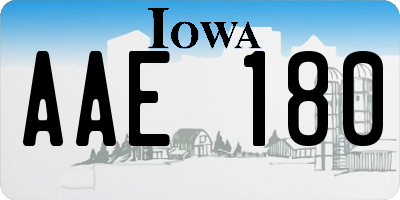 IA license plate AAE180