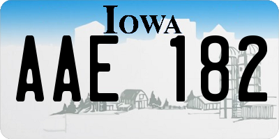 IA license plate AAE182