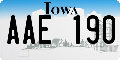 IA license plate AAE190