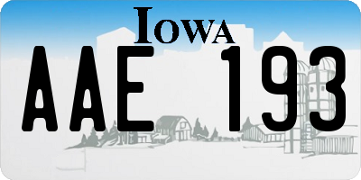 IA license plate AAE193