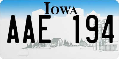 IA license plate AAE194