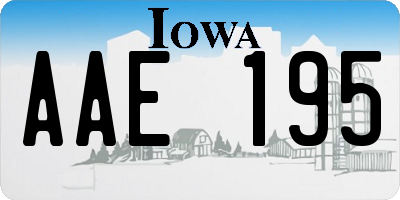 IA license plate AAE195