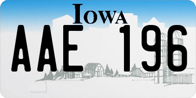 IA license plate AAE196