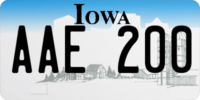 IA license plate AAE200