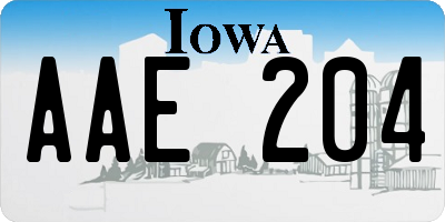 IA license plate AAE204