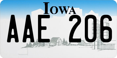 IA license plate AAE206