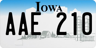 IA license plate AAE210