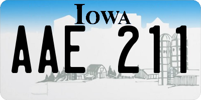 IA license plate AAE211