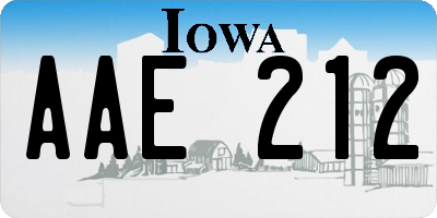 IA license plate AAE212