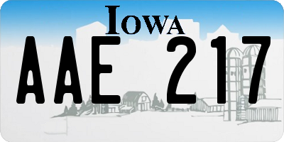 IA license plate AAE217