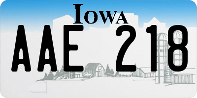 IA license plate AAE218