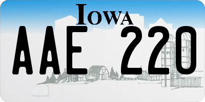 IA license plate AAE220